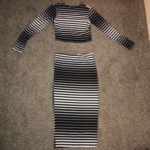 Nicki Minaj crop top and pencil skirt